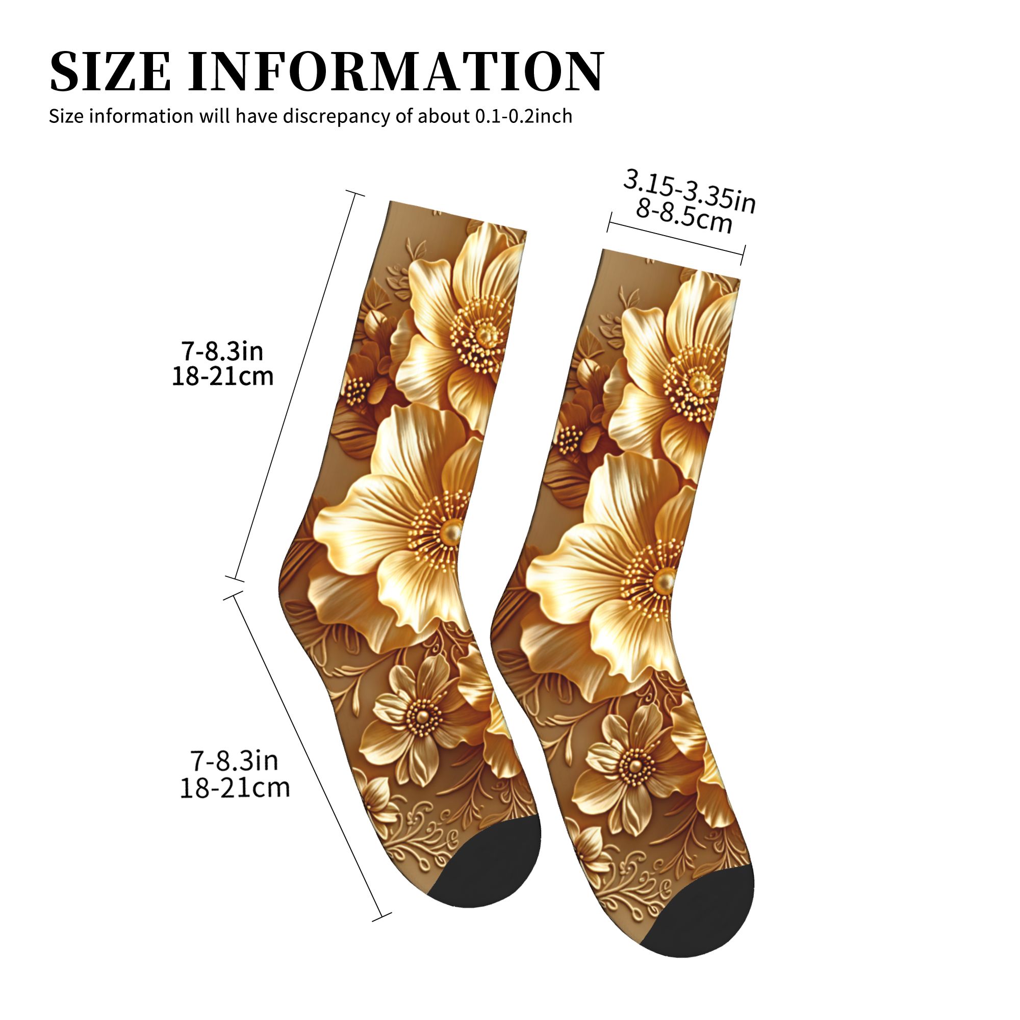 3D reliëf gouden bloemen naadl - Dress Sock Men recensie en prijs