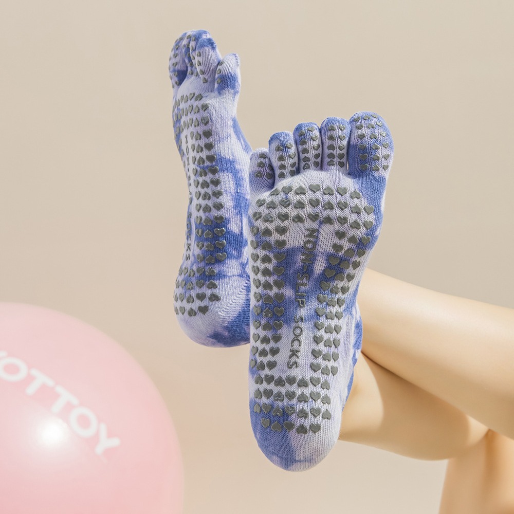 Tie-Dye damessokken met vijf v - Grip Sock Yoga recensie en prijs