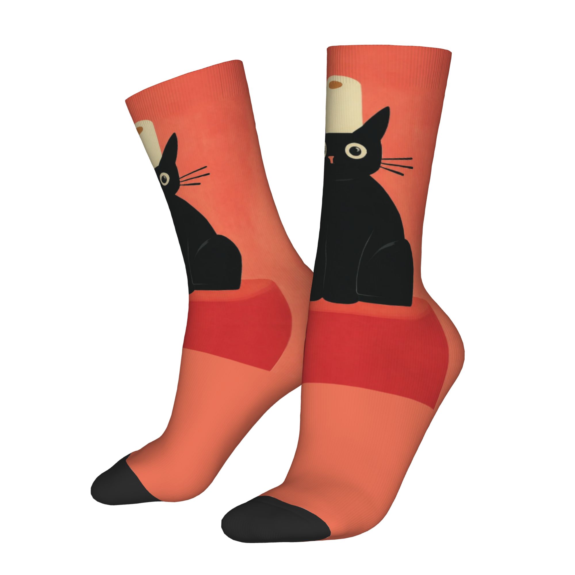 Aangepaste zwarte kat met toil - Dress Sock Men recensie en prijs