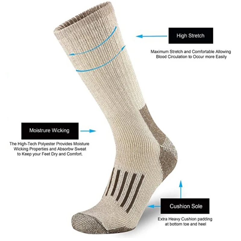 80% wollen sokken Warm dikker  - Wool Hiking Sock recensie en prijs